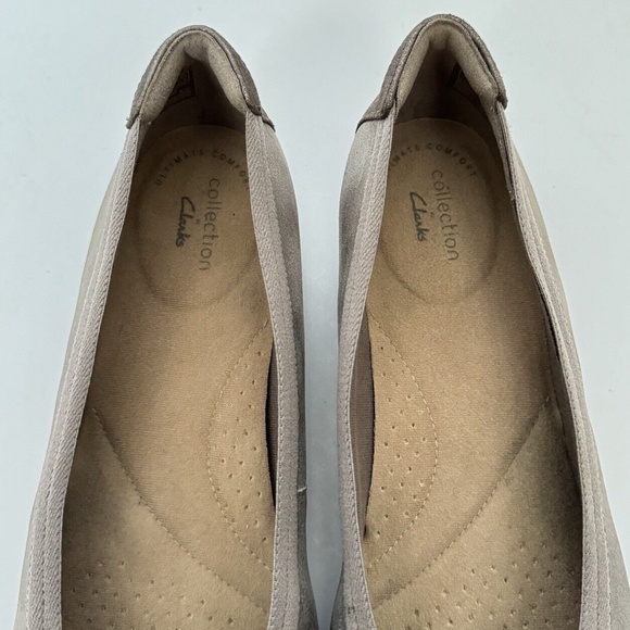 Clarks Women's Sara Orchid Flats Sz 8 Cap Toe Slip On Shoe Antique Silver - Picture 9 of 12